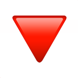 Красный треугольник, направленный вниз 